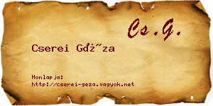 Cserei Géza névjegykártya