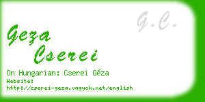 geza cserei business card